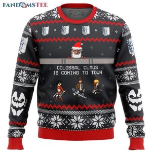 Attack on Titan Colossal Claus Ugly Christmas Sweater 1 2195
