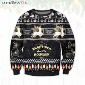 Blanton Bourbon Whisky Mens Ugly Christmas Sweater