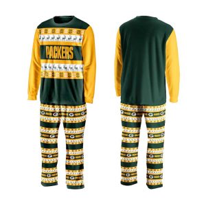 Green Bay Packers 2022 Ugly Christmas Family Pajamas Set