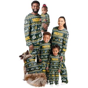Green Bay Packers NFL Ugly Christmas Family Pajamas Set