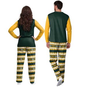 Green Bay Packers Plaid Ugly Christmas Family Pajamas Set