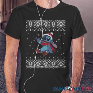 1 T shirt Disney Lilo Stitch Snow Day Ugly Christmas Girls Slouchy Sweatshirt 1