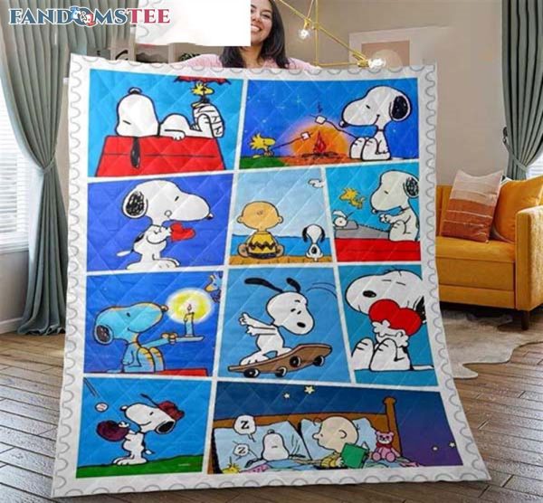 Charlie Brown Snoopy And Woodstock Play Together Snoopy Blanket