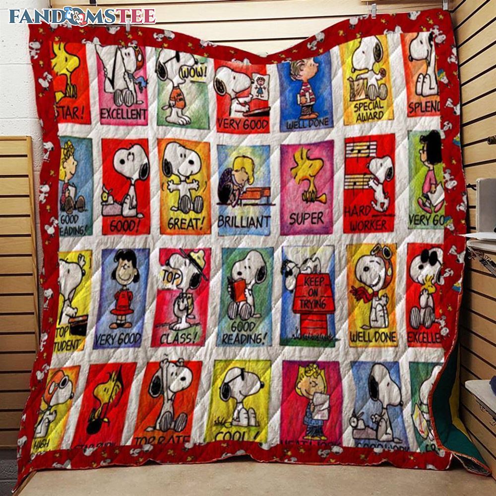 Colorful Snoopy Characters Fleece Throw Blanket