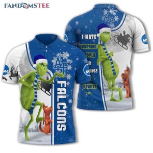 Grinch Christmas Air Force Falcons NCAA I Hate Morning People Polo Shirt