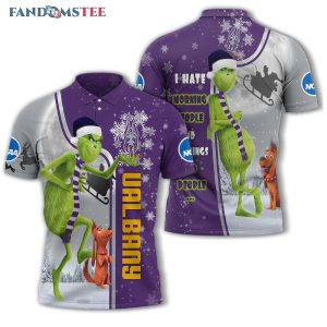 Grinch Christmas Albany Great Danes NCAA I Hate Morning People Polo Shirt