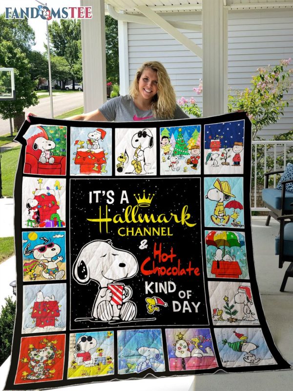 It’s A Hallmark Channel Hot Chocolate Kind Of Day Snoopy Christmas Best Fleece Blanket