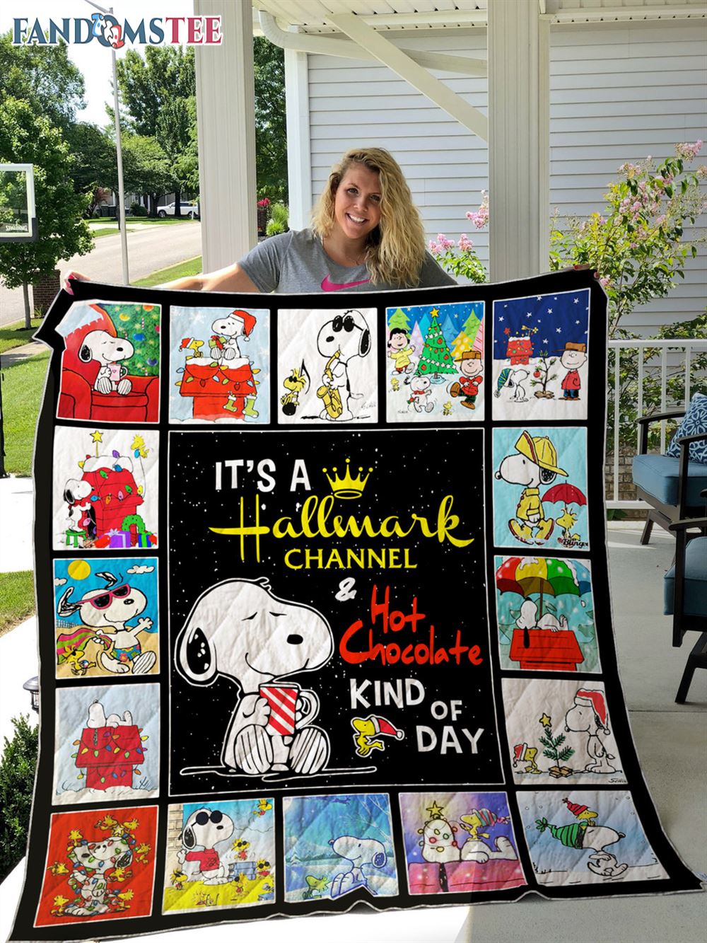 It's A Hallmark Channel Hot Chocolate Kind Of Day Snoopy Christmas Best Fleece Blanket