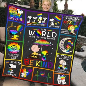 LGBT Be Kind Snoopy Thick Fleece Blanket