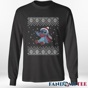 Longsleeve shirt Disney Lilo Stitch Snow Day Ugly Christmas Girls Slouchy Sweatshirt 1