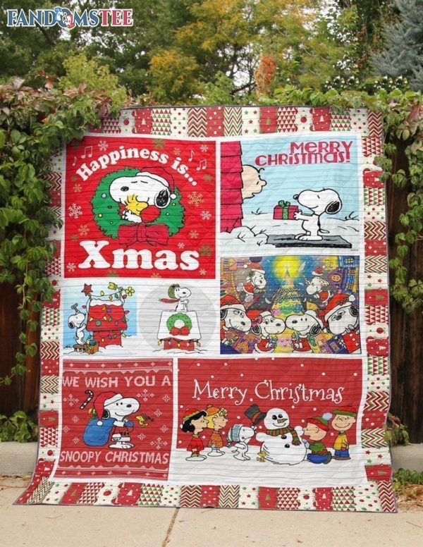 Snoopy And Woodstock Merry Christmas Snoopy 50X60 Fleece Blanket