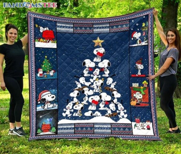 Snoopy Christmas Tree Sherpa Fleece Blanket
