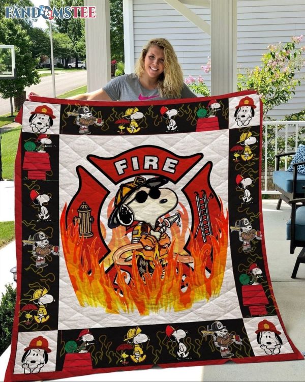 Snoopy Firefighter Soft Fleece Blanket