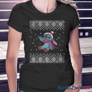 T shirt WOMEN Disney Lilo Stitch Snow Day Ugly Christmas Girls Slouchy Sweatshirt 1