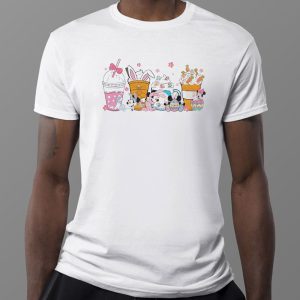 1 Tee Cute Ester Bunny Mickey And Minnie Easter Coffe Cup Shirt Hoodie