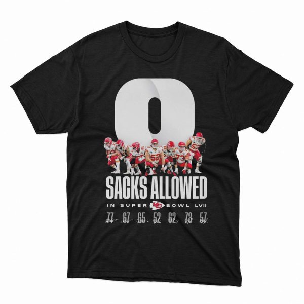 Kansas City Chiefs Sacks Allowed In Super Bowl Lvii Signatures Shirt Teechalla Shirt, Ladies Tee
