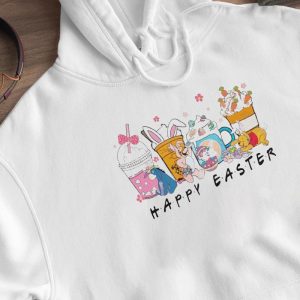 Hoodie Cute Easter Bunny Winnie The Pooh Easter Coffee Cup Shirt Hoodie