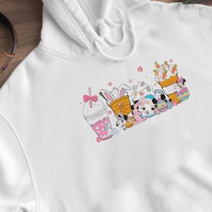 Hoodie Cute Ester Bunny Mickey And Minnie Easter Coffe Cup Shirt Hoodie