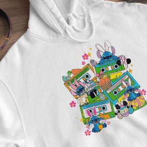 Hoodie Happy Easter Bunny Stitch Disney Easter Cassette Shirt Hoodie