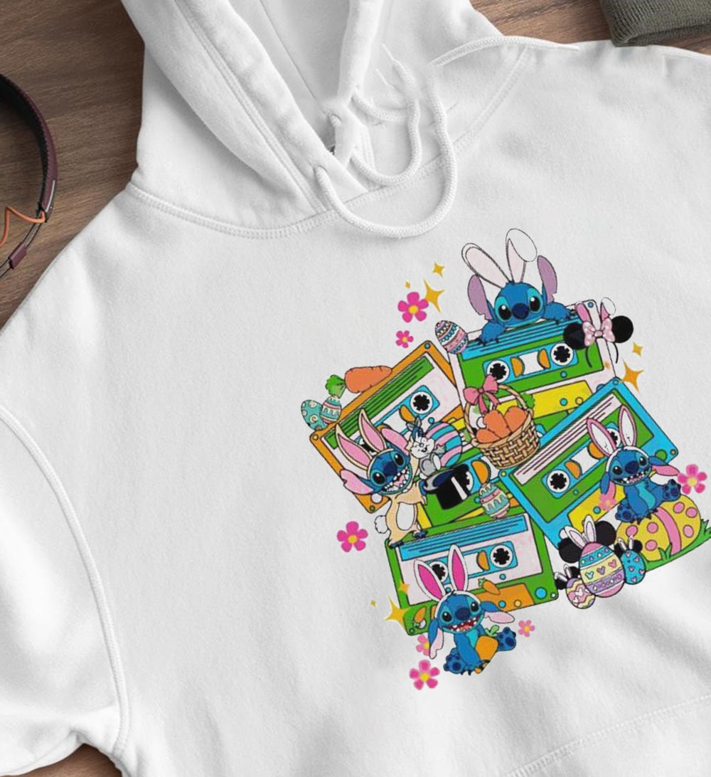 Happy Easter Bunny Stitch Disney Easter Cassette Shirt, Hoodie