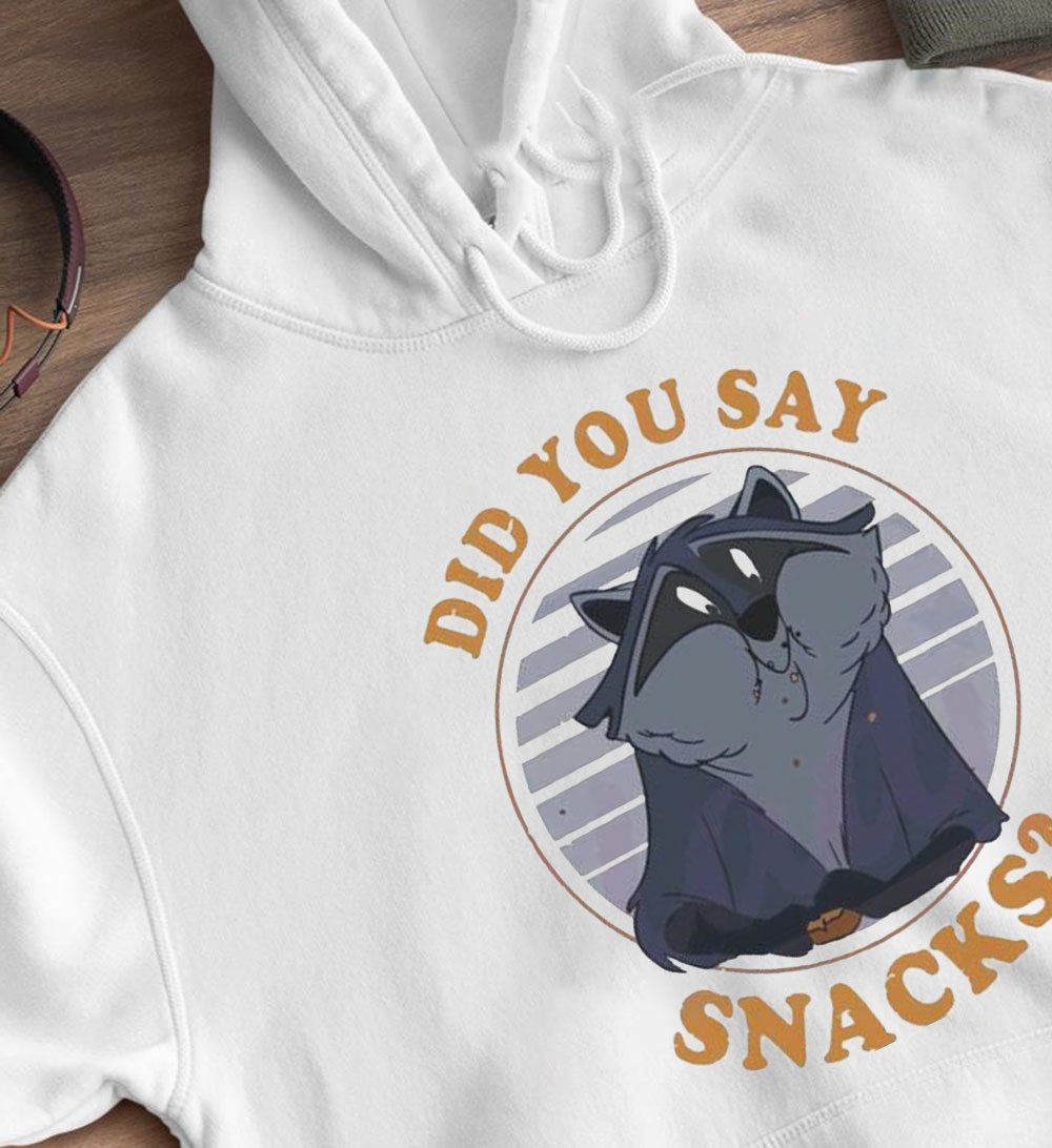 Retro Meeko Raccoon Did You Say Snacks Pocahontas Disney Shirt, Hoodie