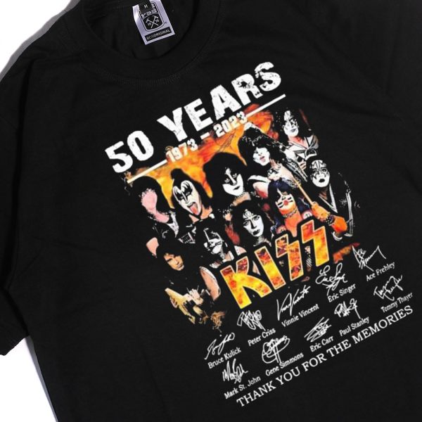 50 Years 1973 2023 Kiss Signature Thank You For The Memories Shirt, Ladies Tee