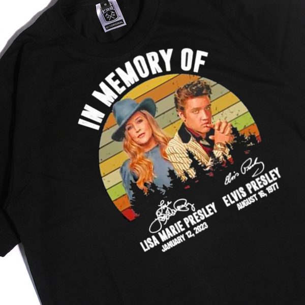 In Memory Of Lisa Marie Presley 2023 And Elvis Presley 1977 Signatures Shirt, Ladies Tee
