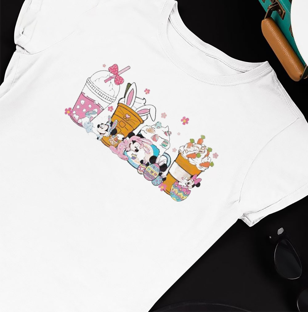 Cute Ester Bunny Mickey And Minnie Easter Coffe Cup Shirt, Hoodie