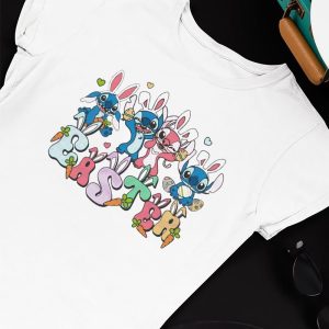 Unisex T shirt Easter Bunny Cute Stitch Disney Easter Shirt Hoodie