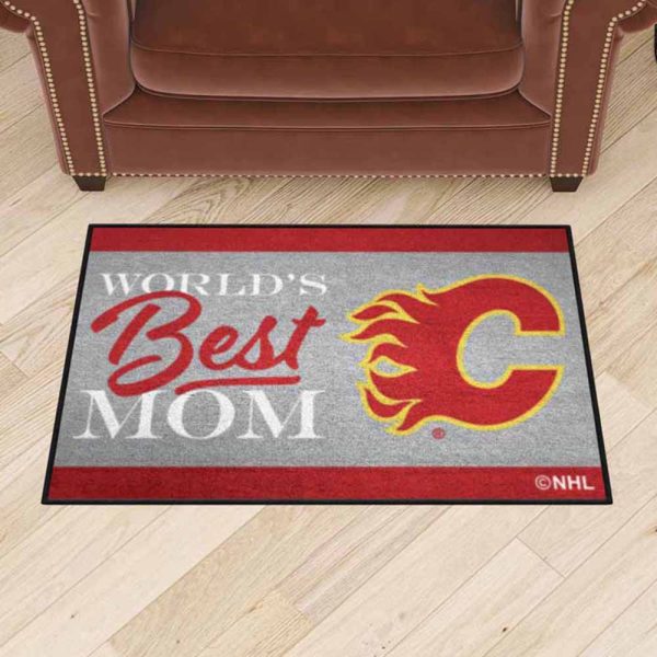 World’s Best Mom NHL Calgary Flames Rubber Doormat
