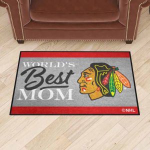 World’s Best Mom NHL Chicago Blackhawks Rubber Doormat