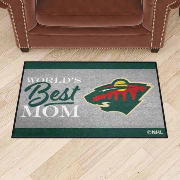 World’s Best Mom NHL Minnesota Wild Rubber Doormat