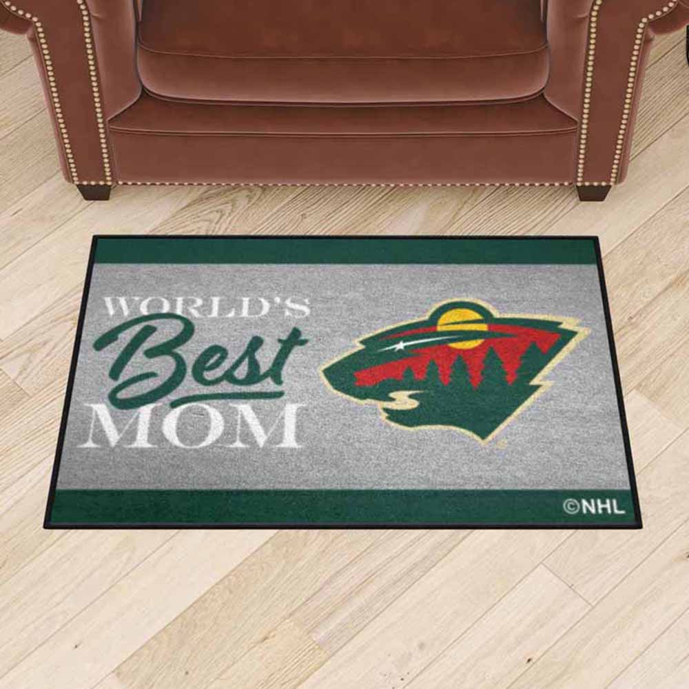 World’s Best Mom NHL Minnesota Wild Rubber Doormat