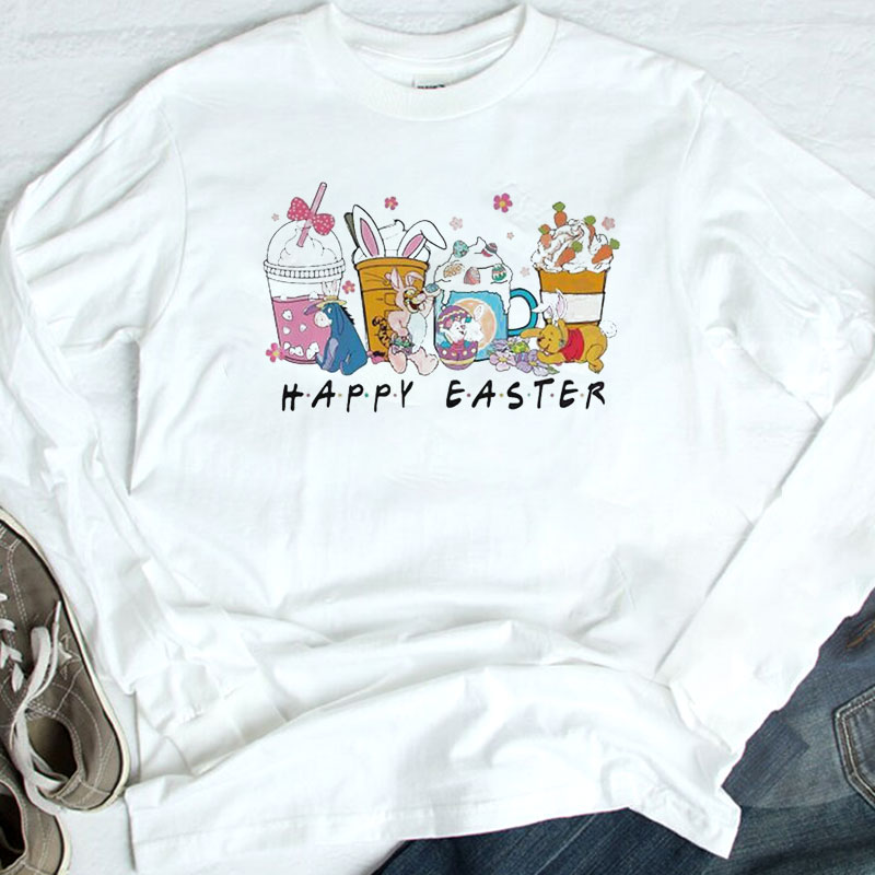 Cute Easter Bunny Winnie The Pooh Easter Coffee Cup Shirt, Hoodie