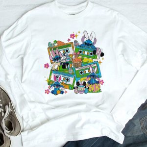 longsleeve shirt Happy Easter Bunny Stitch Disney Easter Cassette Shirt Hoodie