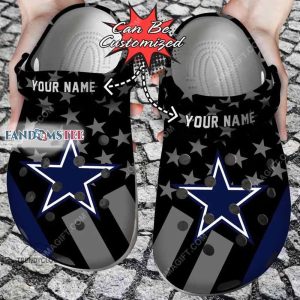 Dallas Cowboys NFL Star Flag Custom Name Crocs Clog