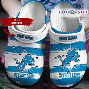 Detroit Lions NFL Custom Name Crocs Clog