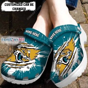 Jacksonville Jaguars NFL Ripped Claw Custom Name Crocs Clog