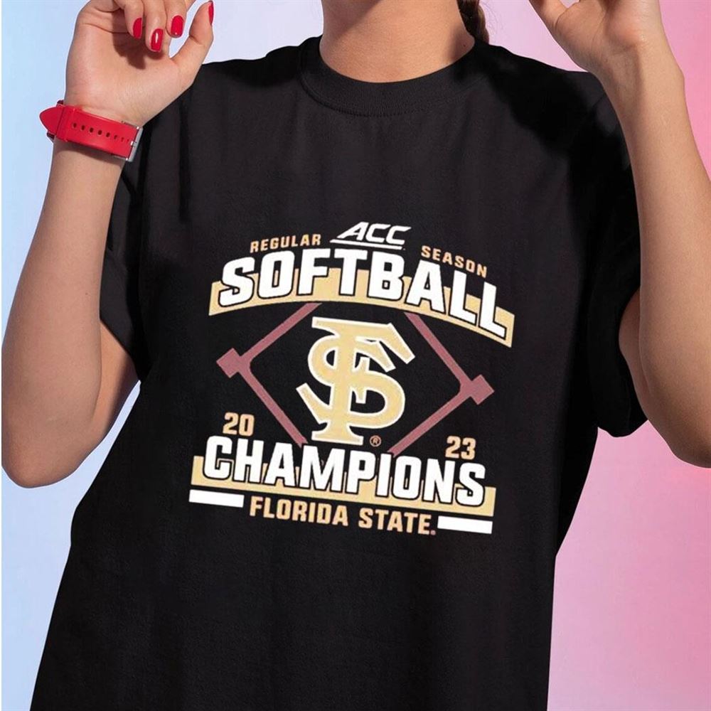 Florida State 2023 Seminoles Acc Softball Regular Season Champions Ladies Tee Shirt