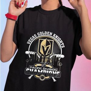 1 Shirt tee Nhl Vegas Golden Knights Pacific Division Champions Skyline 2023 Ladies Tee Shirt