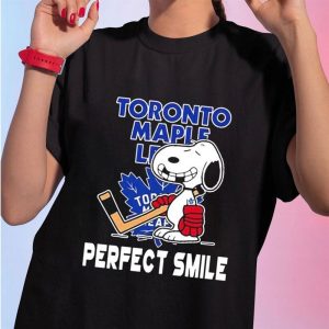 1 Shirt tee Snoopy Toronto Maple Leafs Perfect Smile 2023 Playoff Ladies Tee Shirt