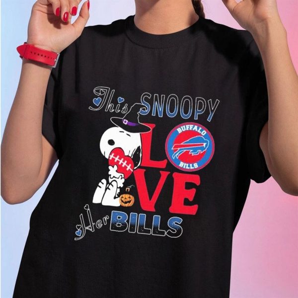 This Snoopy Love Her Buffalo Bills Ladies Tee Shirt