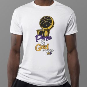 1 Tee Los Angeles Lakers Purple Gold Never Folds T Shirt