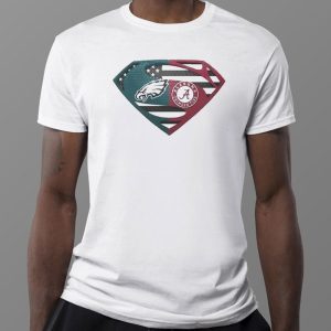 1 Tee Superman Philadelphia Eagles And Alabama Crimson Tide T Shirt