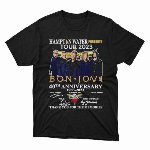 1 Unisex shirt Hampton Water Presents Tour 2023 Bon Jovi 40th Anniversary 1983 Thank You For The Memories Shirt