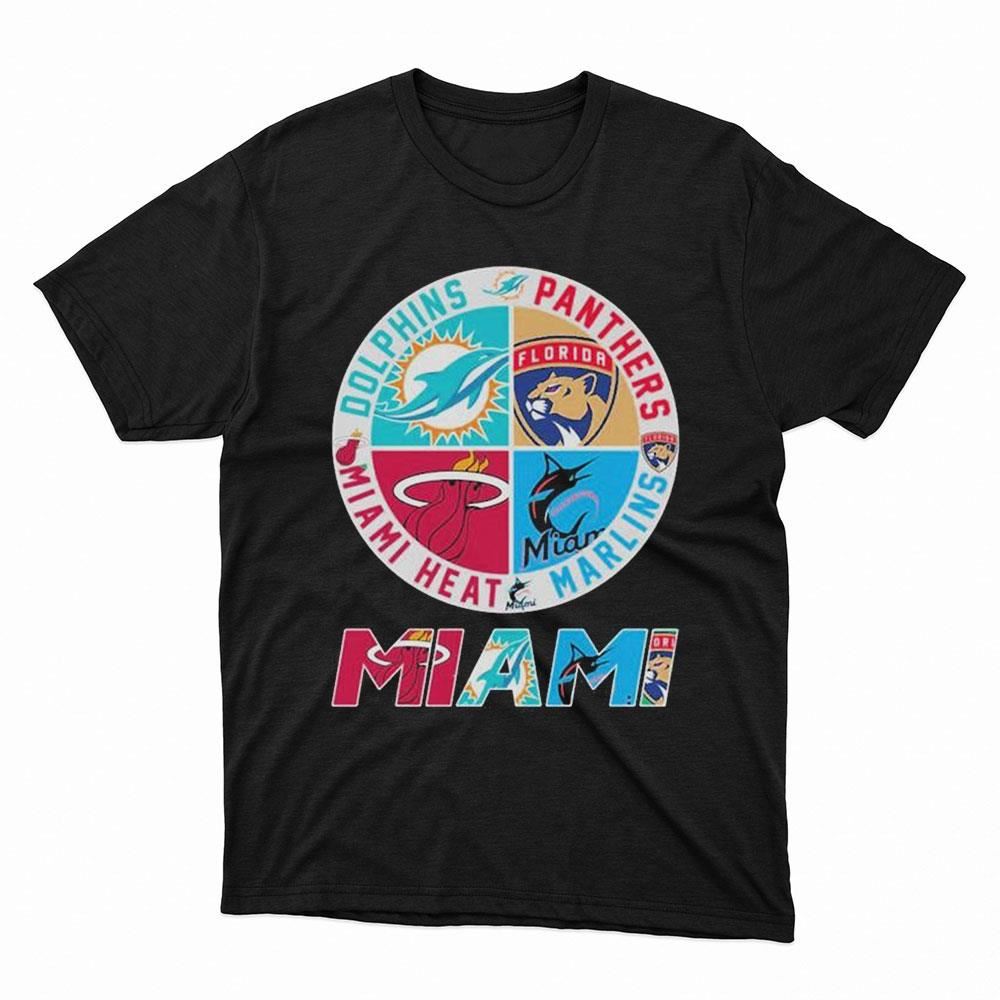 Miami Sports Team Shirt Dolphins. Panthers Miami Heat And Marlins shirt