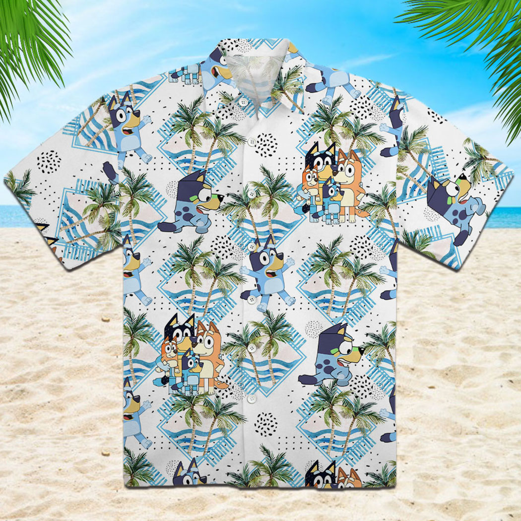 Bluey Dad Life Family Hawaiian Shirt 4th Of July Button Up Shirt