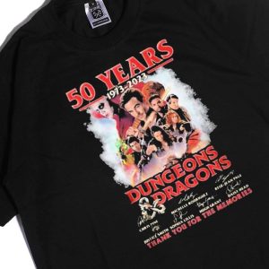 Men Tee 50 Years Of Dungeons And Dragons Thank You For The Memories Signatures 1973 2023 Ladies Tee