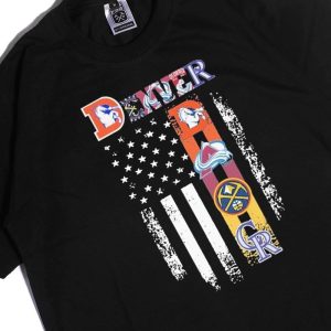 Men Tee Denver Sport Teams American Flag Shirt Hoodie
