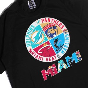 Men Tee Miami Sports Team Shirt Dolphins Panthers Miami Heat And Marlins shirt